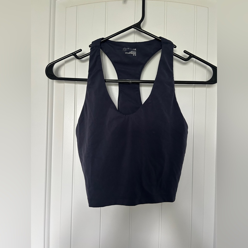 Navy Blue Racerback Crop Top